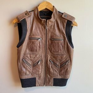 BCBG LEATHER VEST